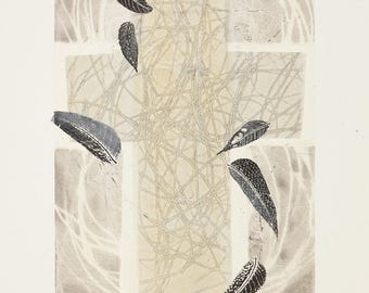 Don't Blow a Gasket - Collagraph - One of a Kind Abstract 18x24 - Etsy