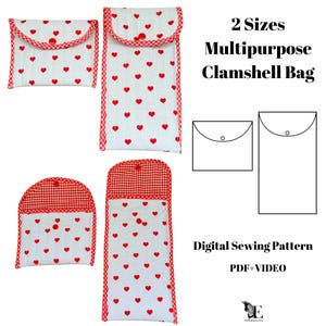 2 Größen-Organizer-Tasche-Muster Nähanleitung-Geldbörse Beutel Geldbörse Kartenhalter-Karte Fall-gesteppte Make-up Tasche -Bleistift-Make-up Schmuck Etui