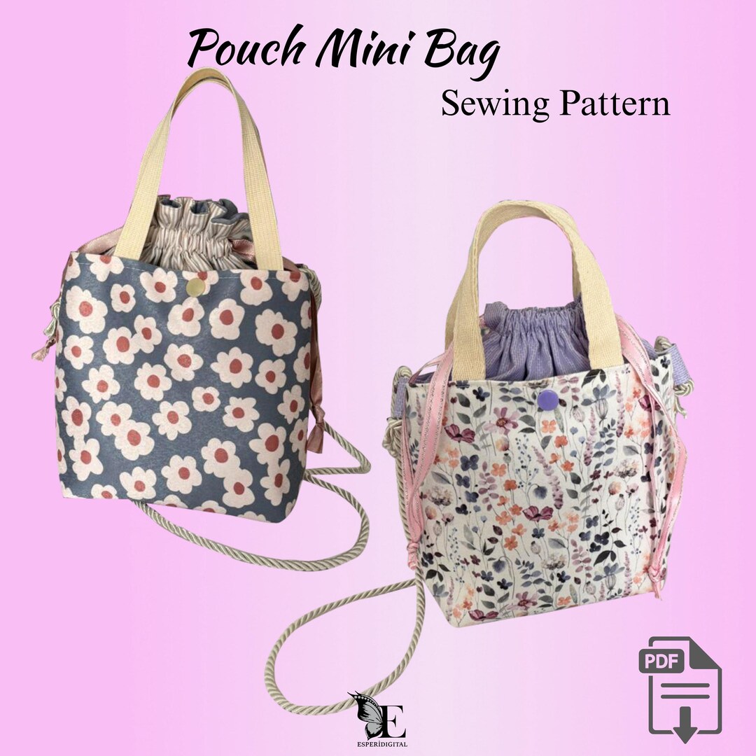 Mini Pouch Bag Sewing Pattern - Beginner Level (pdf Pattern) - Etsy