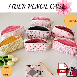 Étui à crayons à coudre avec motif matelassé personnalisé, A4 - LETTRE américaine - A3 PRITED - trousse de maquillage, trousse de toilette, étui à stylos à fermeture éclair colorée pdf, porte-stylo