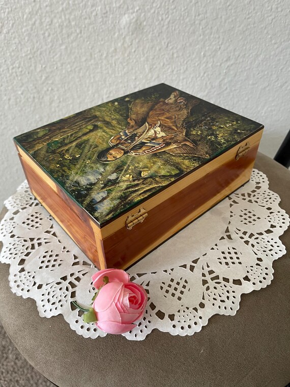 Wooden Jewelry Box For Women Solid Wood Jewelry Box 6-Layer Jewelry Organizer For Women,5 Drawers,Large Capacity Jewelry Storage Box With Lock In Red Color, Store Glasses, Watches, Necklaces, Rings, Earrings, And Corsage