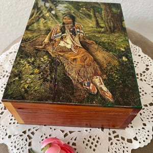 Antique Vintage Jewelry Box - Solid Wood Jewelry Box - Velvet Lining - Handmade Jewelry Box Ruidoso, New Mexico Collectible Piese
