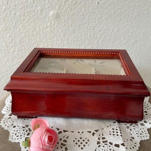 Vintage Antik Schmuckschatulle - Massivholz Schmuckschatulle - Samtfutter Schmuckschatulle - Schmuck Organizer