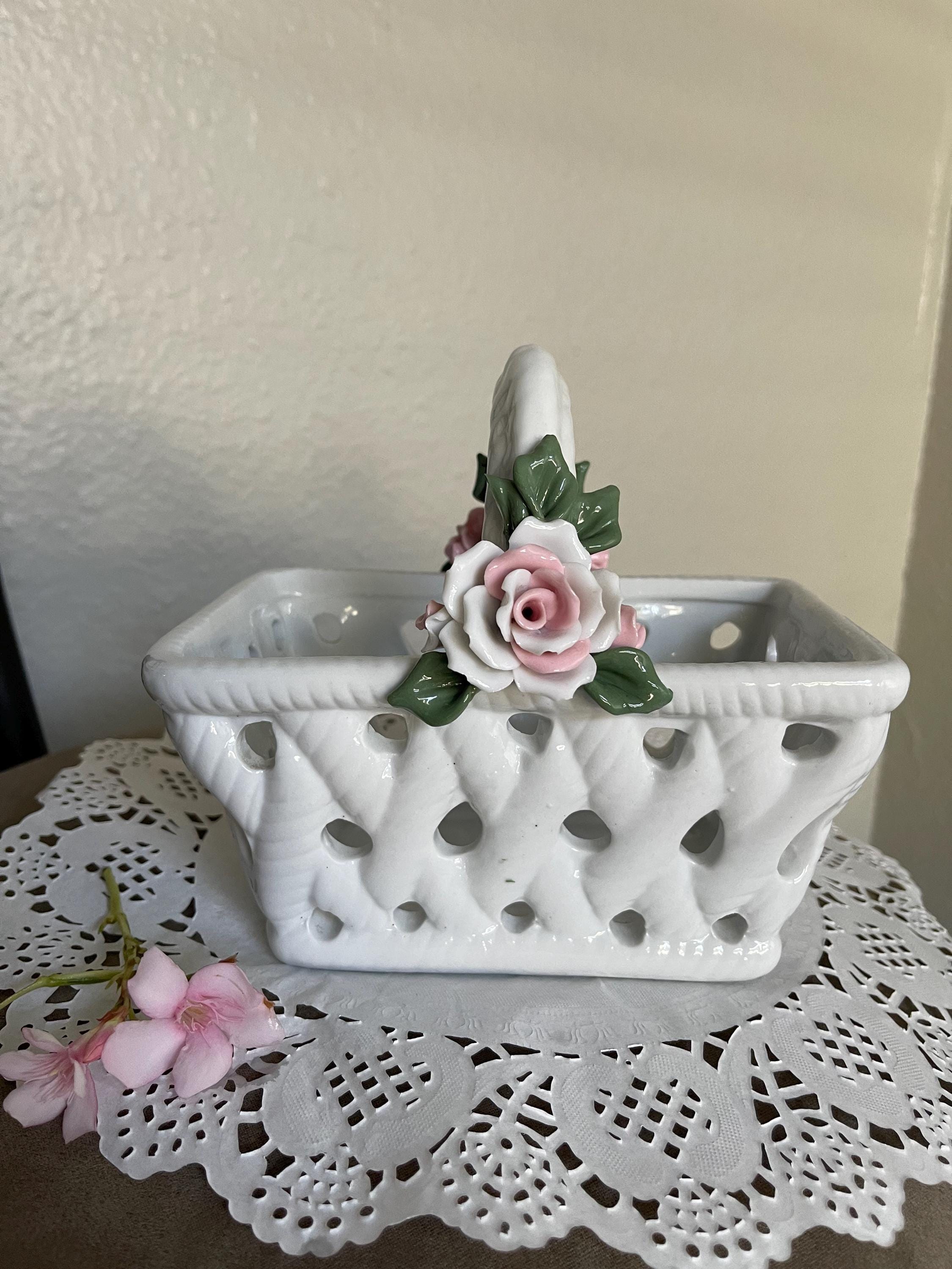 Porcelain Basket Roses - Etsy