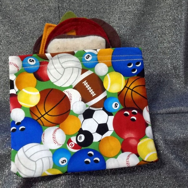 Reusable Sandwich Bag, Sports Balls Print