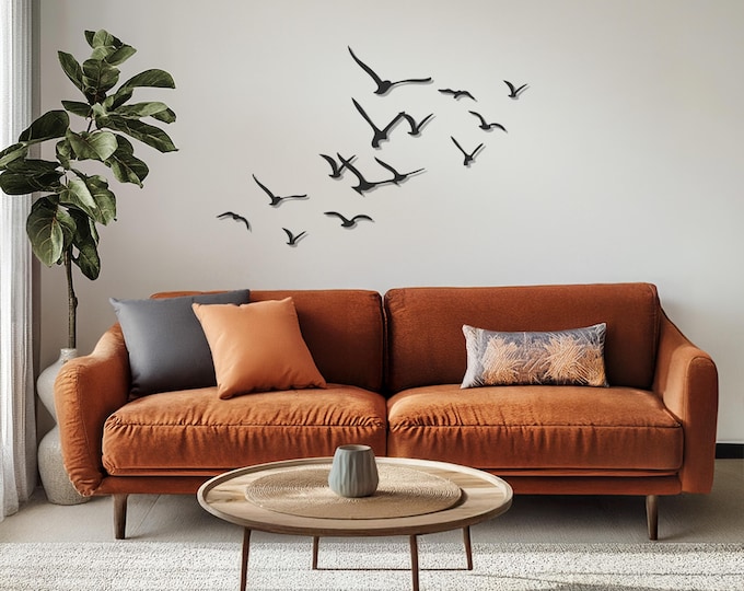 Flying Birds Metal Wall Art, Minimalist Bird Wall Decor, Modern Metal Wall Decor, Home Wall Decor, Father's Day Gift, Gift for Bird Lovers