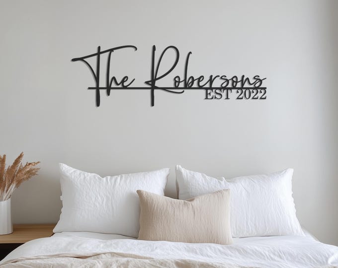 Family Name Metal Wall Art Decor, Personalized Metal Wall Art Decor,  Custom Text, Name Metal Wall Sign, Family Name Sign, Father's Day Gift