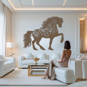 Handcrafted Wild Horse Metal Wall Art – Rustic Western Equine Silhouette Home Decor, Office Hanging – Unique Gift for Horse Enthusiasts
