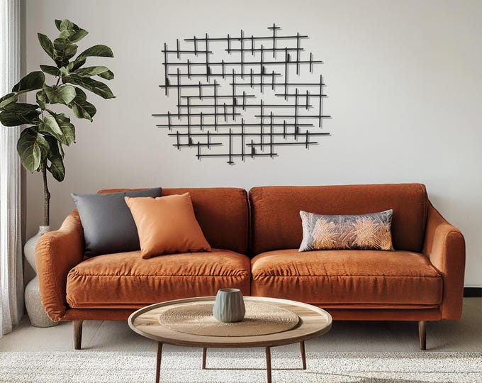 Modern Wall Decor, Metal Wall Art, Metal Wall Decor, Unique Geometric Metal Decor, Stylish Metal Artwork, Abstract Squares Metal Wall Decor