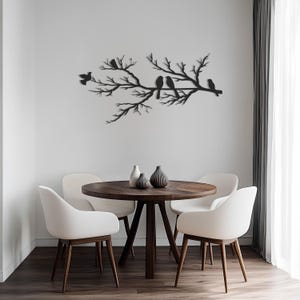 Vogels op een tak metalen wanddecoratie, kunst aan de muur vogel, boomvogels muur decor, boomtak decor, kamer decor, Vaderdagcadeau, cadeau voor haar
