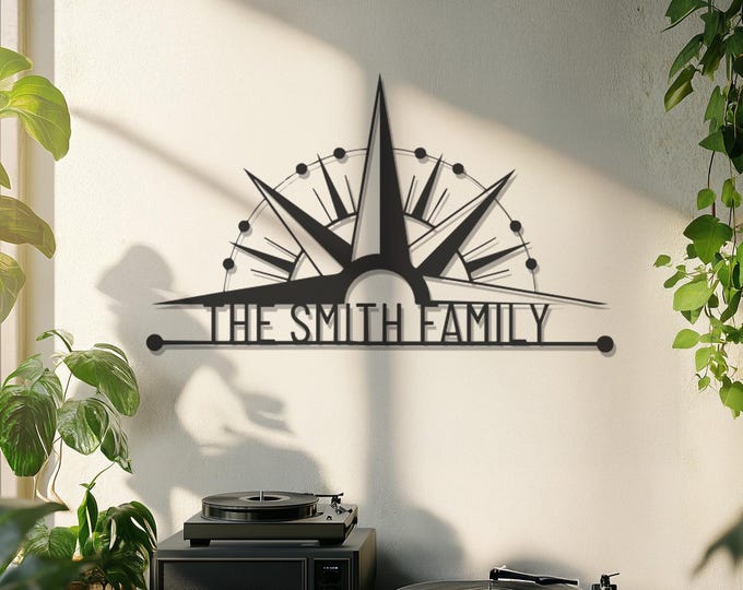 Custom Family Name Metal Wall Art, Statue of Liberty Style Sign, Modern Last Name Wall Decor, Personalized Entryway Home Plaque