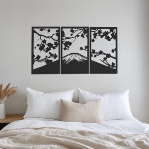 Set of 3 Sakura Cherry Blossom Metal Wall Art, Metal Wall Art, Sakura Tree Metal Art, Cherry Blossom Tree Metal Wall Art, Father&#39;s Day Gift