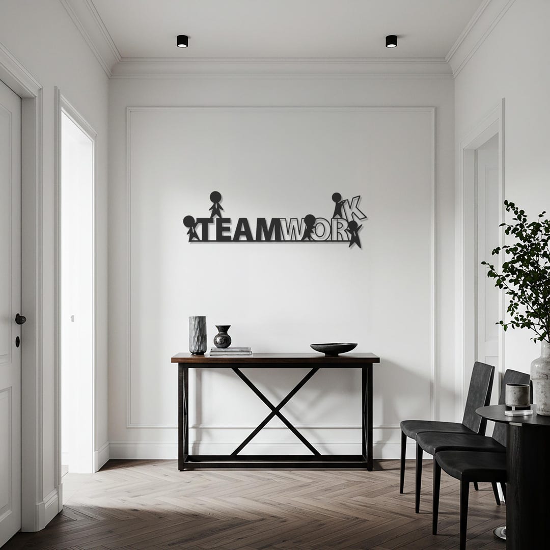 Teamwork Metal Teamwork Metal Wall Art – Creative Silhouette Design for Office, Home ...