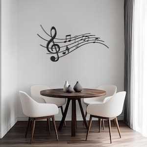 Metalen muurkunst muzieknoten, moderne muzikale metalen muurkunst, metalen muurkunst decor, metalen wandkleden, vaderdagcadeau, cadeau muziekliefhebber, cadeau muziekliefhebber