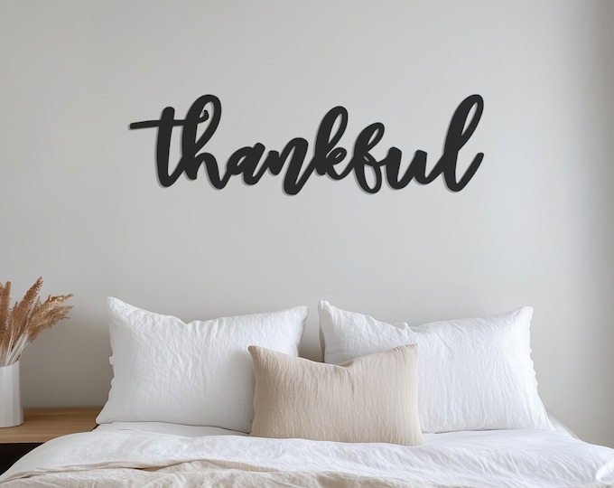 Thankful Metal Wall Art Decor, Thankful Metal Wall Sign, Metal Wall Art Decor, Home Decor, Thankful Sign, Father's Day Gift, Gift for Home