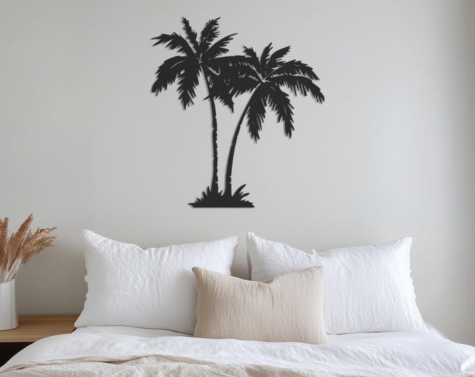 Tropical Palm Tree Metal Wall Art, Palm Tree Wall Decor, Tree Wall Sign, Metal Wall Decor, Metal Home Decor, Father's Day Gift, Gift for Her