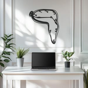 Melting Uhr Metallwandkunst, moderne Wandkunst, modernes Wohndekor, Metallwandkunst, Wohnzimmerdekor, Vatertagsgeschenk, Geschenk für Zuhause
