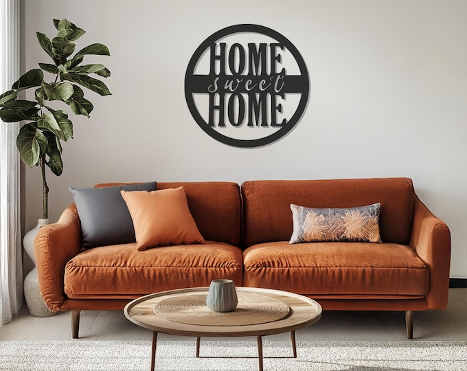 Home Sweet Home Text Metal Wall Art, Entryway Sign, Modern Metal Wall Art Decor,  Minimalist Home Art, Father's Day Gift, Gift for Home