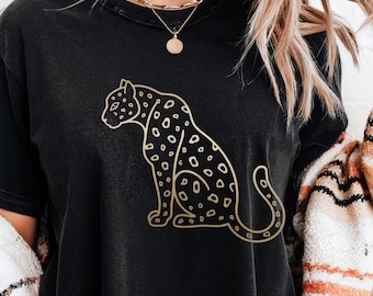Leopard Graphic T-Shirt: Comfort Colors Garment-Dyed Tee