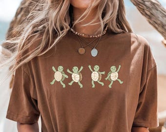 Turtle T-Shirt: Whimsical Unisex Summer Tee, Comfort Colors