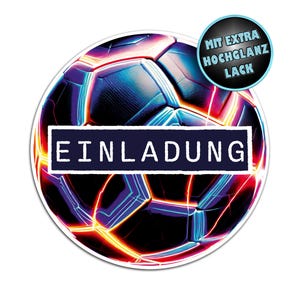 12x Einladungskarten Fussball Einladungskarten Kindergeburtstag Junge, Fußball Einladungskarten für Jungs und Mädchen (Bunter Fußball)
