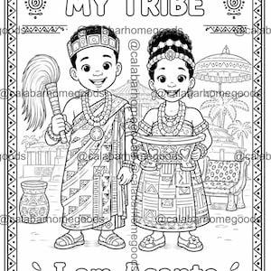 My Tribe Asante Coloring Page | African Heritage Kids Activity (PDF Download)