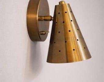 Antique Brass Vintage Handmade Style Wall Sconce Light Lamp ON / OFF Switch Light