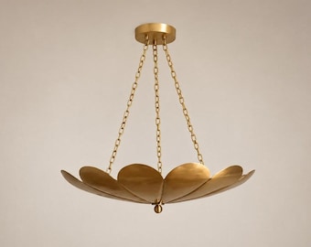 Ruwe messing Italiaanse stijl lamp met 3 lampen - kroonluchter halverwege de eeuw Spoetnik moderne lotusbloem handgemaakte Spoetnik koperen kroonluchter