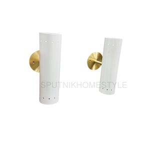 Par de 2 apliques de pared de latón - Lámpara de pared Stilnovo Elegant Lighting - Aplique de pared italiano de mediados de siglo, lámpara de noche + aplique de pared para cocina
