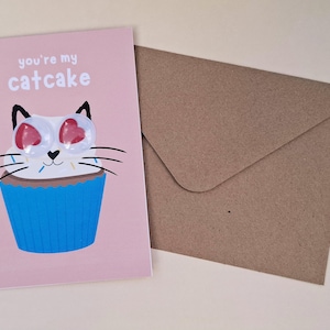 Kaart origineel verjaardag valentijnsdag kado gift aesthetic cute for her cat lover kat card with balloons happy mail creative small present