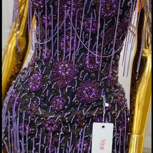 plus size purple fringe dress Plus Size - Mini Sequin Fringe Dress
