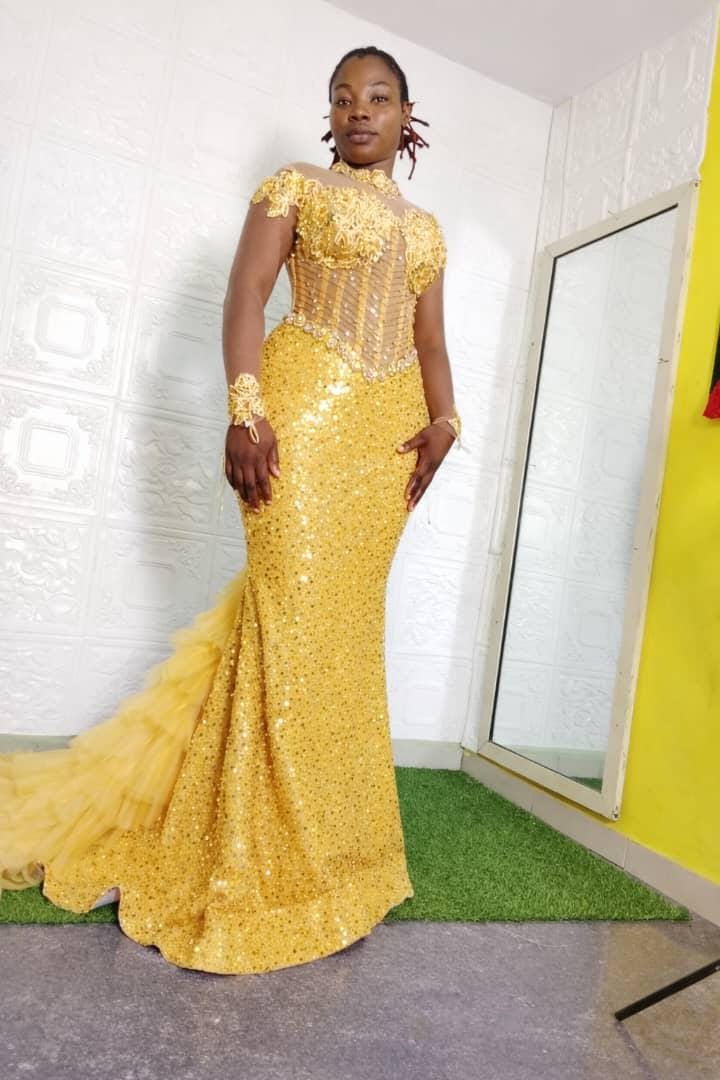 gold beaded mermaid prom dress Gold Beaded Halter Mermaid High Split Floor length Prom Dresses
