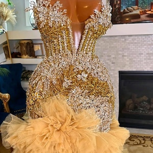 Gold Mermaid Wedding Dress - Etsy