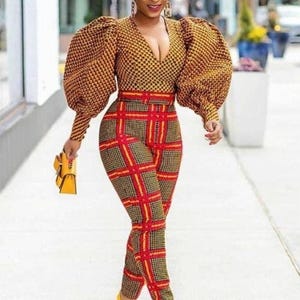 Ankara Two Piece Set: African Print Top & Pants