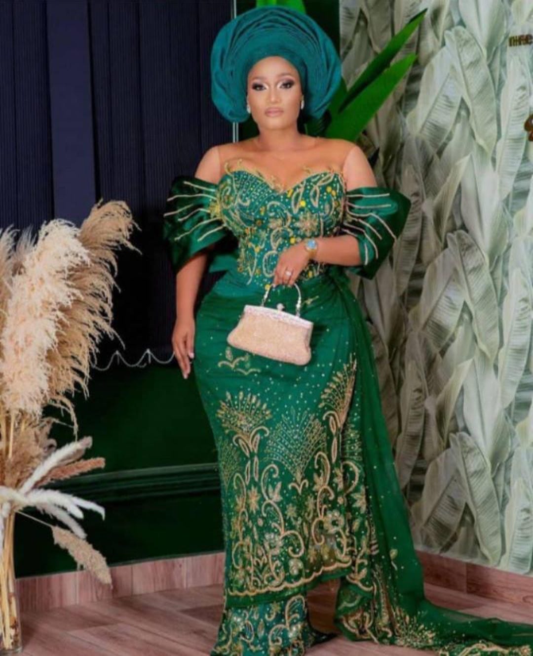 Luxury Green George Dress Appliqued African Wedding Gown Etsy luxury-green-george-dress-appliqued-african-wedding-gown-etsy