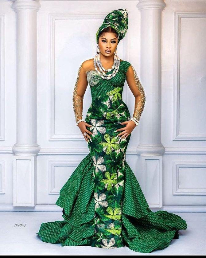 Peplum Mermaid Dress - Etsy