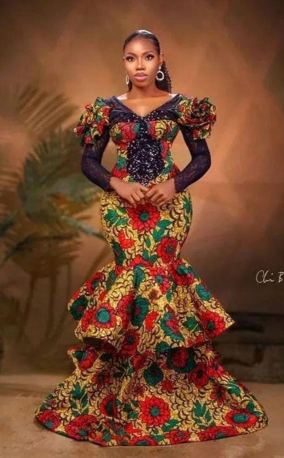 Ankara Corset Mermaid Gown