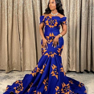 Royal Blue African Gowns - Etsy