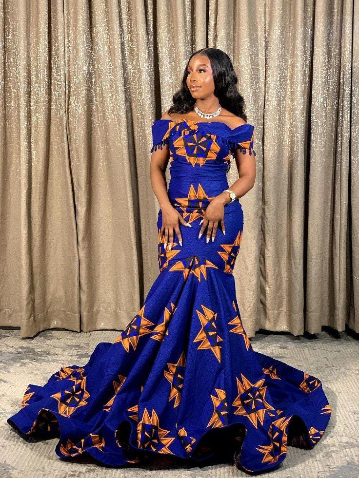Royal Blue African Gowns - Etsy