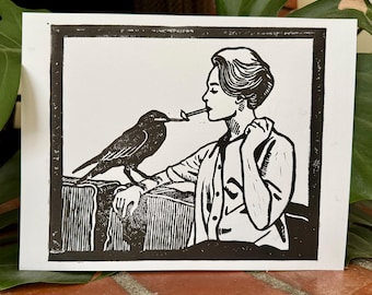 Hitchcock 'The Birds' Linocut Print