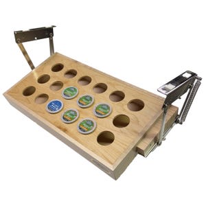 Wooden under cabinet K Cup holder, coffee pod holder, K-cup storage, coffee pod storage, wooden under cabinet pull out rack