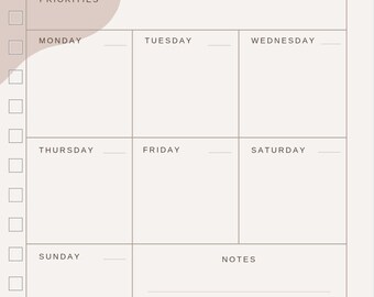 Planificador semanal floral otoñal (PDF imprimible)