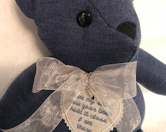 Memory bear made with loved ones clothing Keepsake teddy bear memorial gift stuffed animals teddy bears from shirts baby clothes shirt
