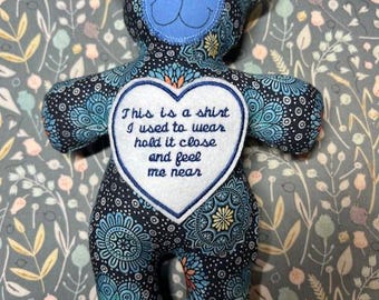 Mini memory bear made with loved ones clothing Keepsake teddy memorial gift stuffed animal teddy bears from shirts baby clothes little bears