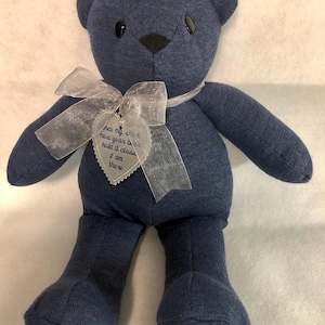 Memory bear made with loved ones clothing Keepsake teddy bear memorial gift stuffed animals teddy bears from shirts baby clothes shirt