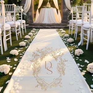 Custom Wedding Aisle Runner, Elegant Wedding, Formal Wedding, Wedding Ceremony. Initial script