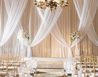 Elegant 6.5yard White Fabric - Perfect for Wedding Backdrops, Arch Decorations, Photo Booths, Baby Showers & Special Occasions like