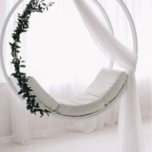 Wedding Arch Draping Fabric, 6.7YARD White Wedding Arch Drapes for Ceremony Chiffon Fabric Drapes Arbor Drapery Wedding Arch