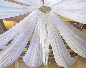6 Panels 6.5yard White Ceiling Drapes For Weddings Wedding Arch Draping Fabric Chiffon Curtain For Party Ceremony Stage Wedding Decoration