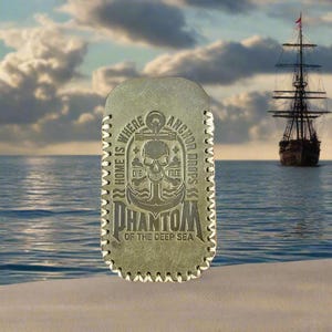 Premium Leather Slip &quot;Phantom Of The Deep Sea&quot; (Sm) Brown Back